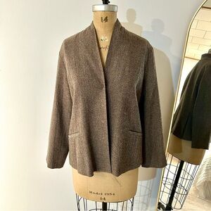 Eileen Fisher Women’s Chic 100% Wool Brown Women's Blazer Sz M EUC